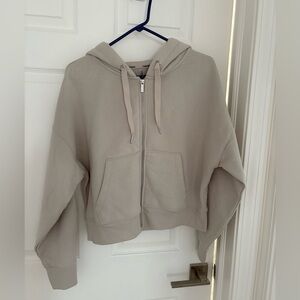 Calvin Klein Performance Cream/Beige Zip-Up Oversized Hoodie - size L